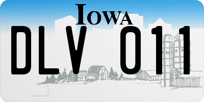 IA license plate DLV011