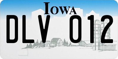 IA license plate DLV012