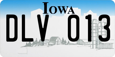 IA license plate DLV013