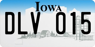 IA license plate DLV015