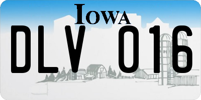 IA license plate DLV016