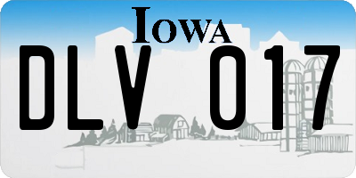 IA license plate DLV017