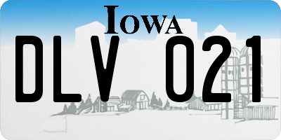 IA license plate DLV021