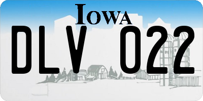 IA license plate DLV022