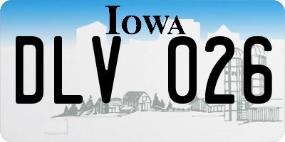 IA license plate DLV026