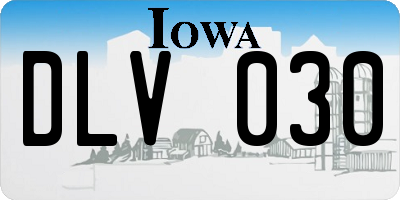 IA license plate DLV030