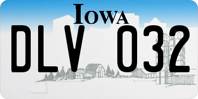 IA license plate DLV032