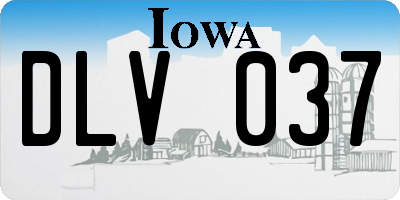 IA license plate DLV037