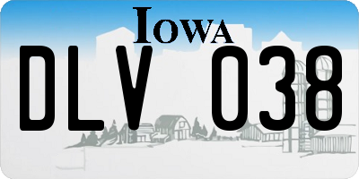 IA license plate DLV038