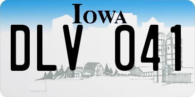 IA license plate DLV041