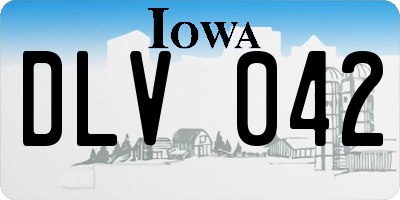 IA license plate DLV042