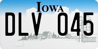 IA license plate DLV045