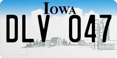 IA license plate DLV047