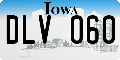 IA license plate DLV060