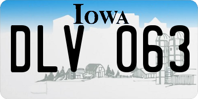 IA license plate DLV063