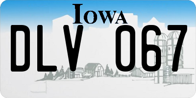 IA license plate DLV067