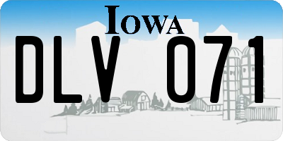 IA license plate DLV071