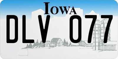 IA license plate DLV077
