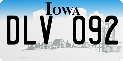IA license plate DLV092