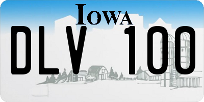 IA license plate DLV100