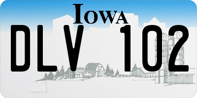 IA license plate DLV102