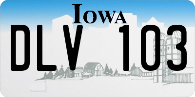 IA license plate DLV103