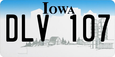 IA license plate DLV107