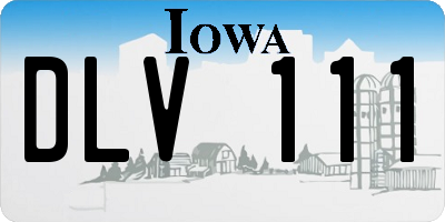 IA license plate DLV111