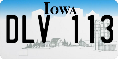 IA license plate DLV113