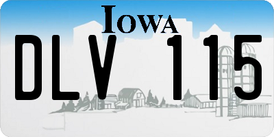 IA license plate DLV115