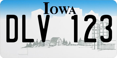IA license plate DLV123