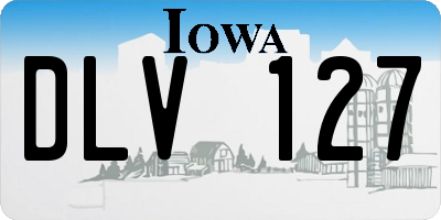 IA license plate DLV127