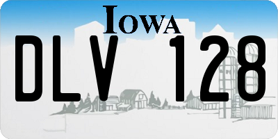 IA license plate DLV128