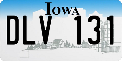 IA license plate DLV131
