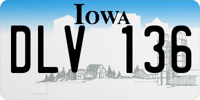 IA license plate DLV136