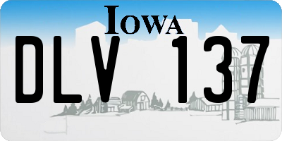 IA license plate DLV137