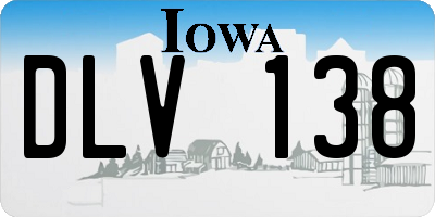 IA license plate DLV138