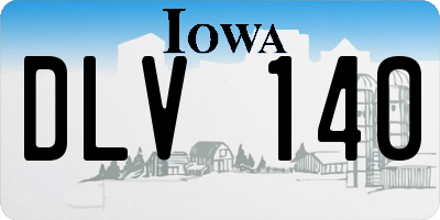 IA license plate DLV140