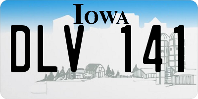 IA license plate DLV141