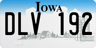 IA license plate DLV192