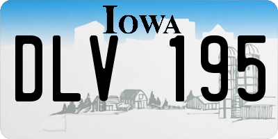 IA license plate DLV195