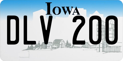 IA license plate DLV200