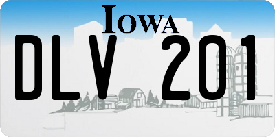 IA license plate DLV201