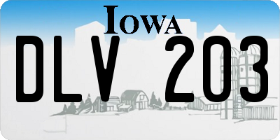 IA license plate DLV203
