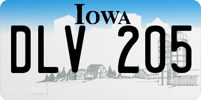 IA license plate DLV205