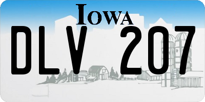 IA license plate DLV207