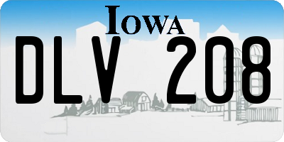 IA license plate DLV208