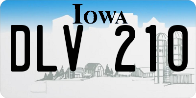 IA license plate DLV210