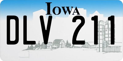 IA license plate DLV211