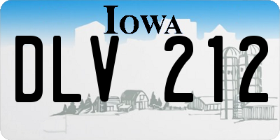 IA license plate DLV212